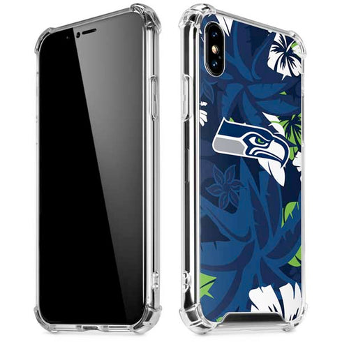 NFL Seattle Seahawks Tropical Print iPhone XS Max Clear Case